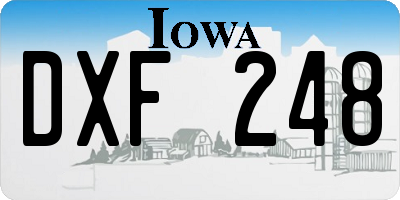 IA license plate DXF248
