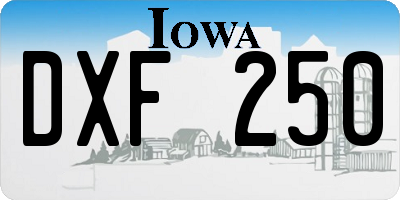 IA license plate DXF250