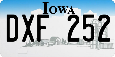 IA license plate DXF252