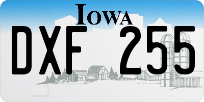 IA license plate DXF255