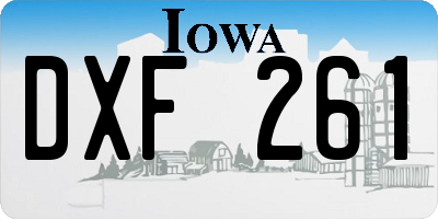 IA license plate DXF261