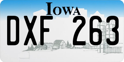 IA license plate DXF263