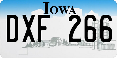 IA license plate DXF266