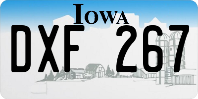IA license plate DXF267