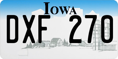 IA license plate DXF270
