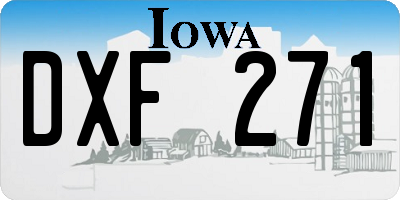 IA license plate DXF271