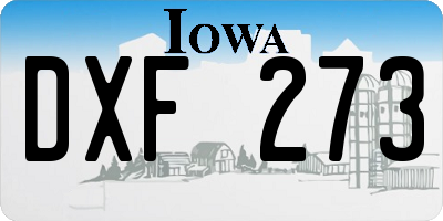 IA license plate DXF273