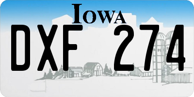 IA license plate DXF274
