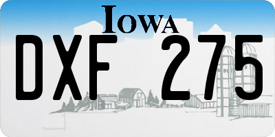IA license plate DXF275