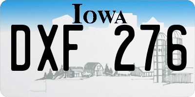 IA license plate DXF276