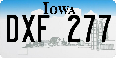 IA license plate DXF277