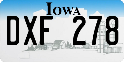 IA license plate DXF278