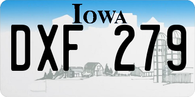 IA license plate DXF279