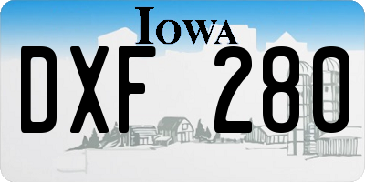 IA license plate DXF280