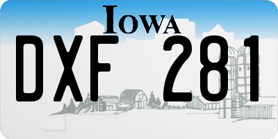 IA license plate DXF281
