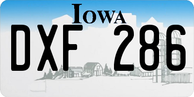 IA license plate DXF286