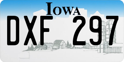 IA license plate DXF297