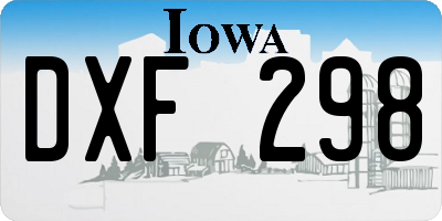 IA license plate DXF298