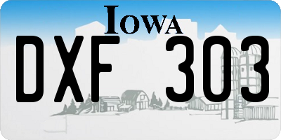 IA license plate DXF303