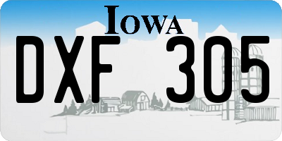 IA license plate DXF305