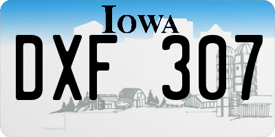 IA license plate DXF307