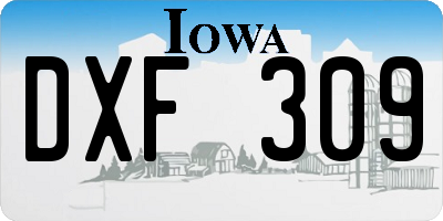 IA license plate DXF309