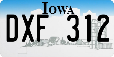 IA license plate DXF312