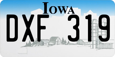 IA license plate DXF319