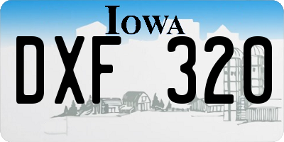 IA license plate DXF320