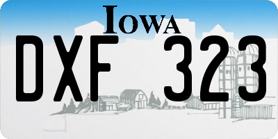 IA license plate DXF323