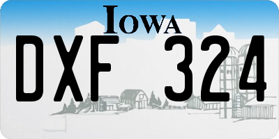 IA license plate DXF324