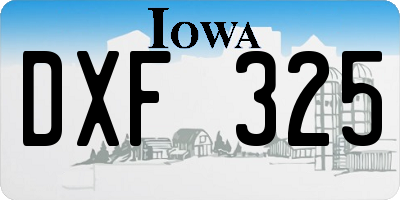 IA license plate DXF325