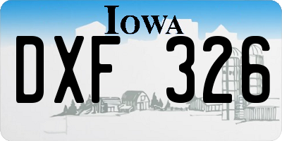 IA license plate DXF326