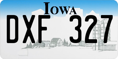 IA license plate DXF327