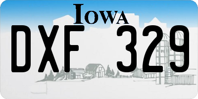 IA license plate DXF329
