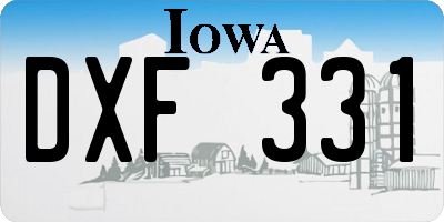 IA license plate DXF331