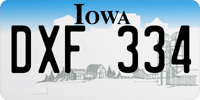 IA license plate DXF334