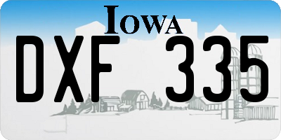 IA license plate DXF335