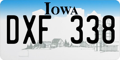IA license plate DXF338