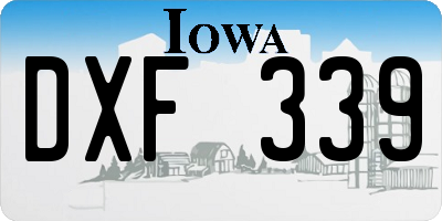 IA license plate DXF339