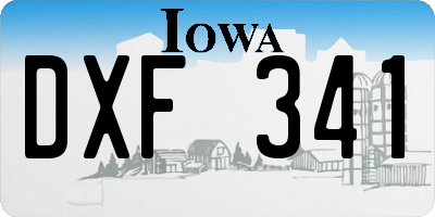 IA license plate DXF341
