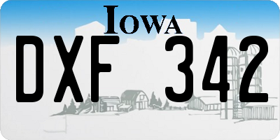 IA license plate DXF342