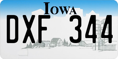 IA license plate DXF344