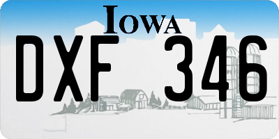IA license plate DXF346