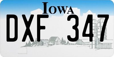 IA license plate DXF347