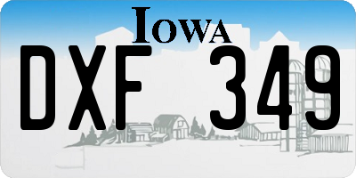IA license plate DXF349