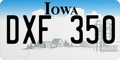 IA license plate DXF350