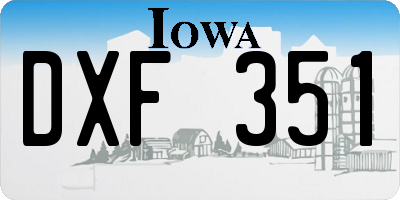 IA license plate DXF351