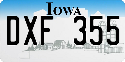 IA license plate DXF355