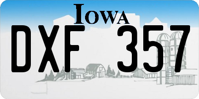IA license plate DXF357